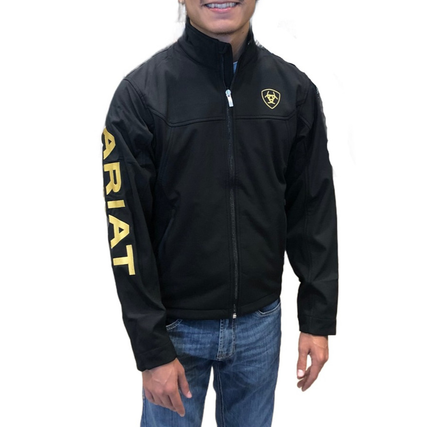 Ariat® Men's New Team Softshell Black & Gold Jacket 10043054