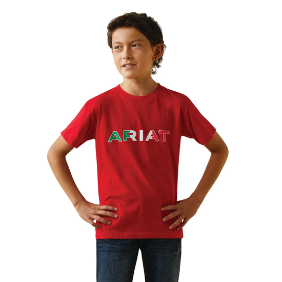 Ariat® Youth Boy's Viva Mexico Independent SMU Red T-Shirt 10043065