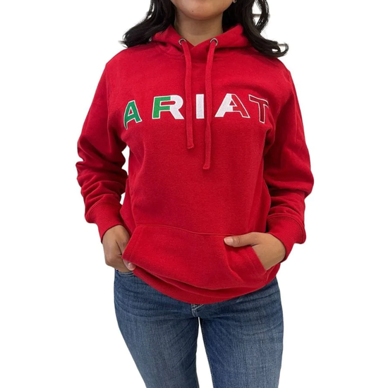 Ariat® Ladies Mexico Logo Red Pullover Hoodie 10043066