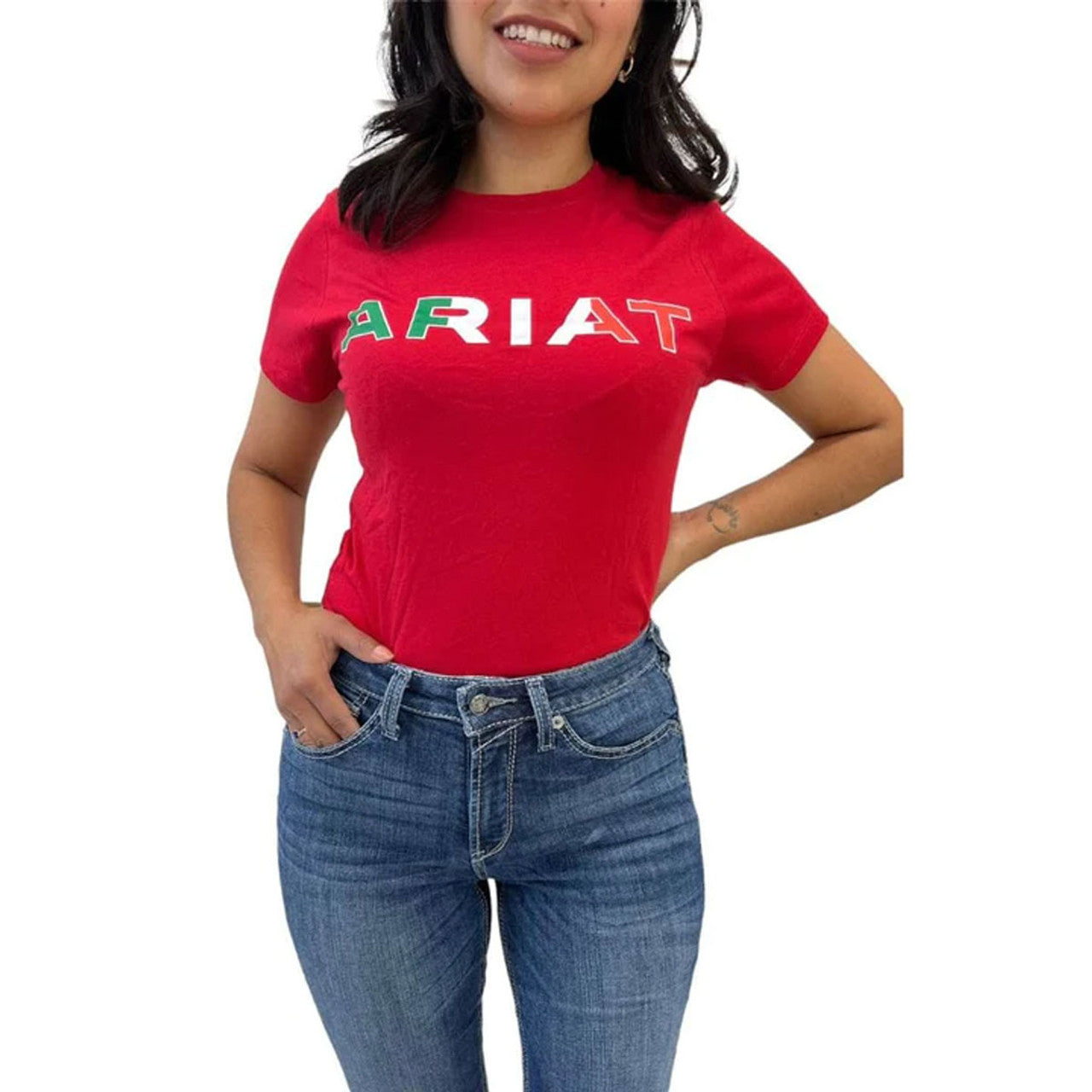 Ariat® Ladies Mexico Logo Red Graphic T-shirt 10043069