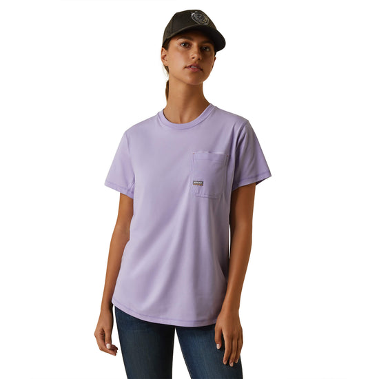 Ariat® Ladies Rebar Workman Logo Graphic Lavender T-Shirt 10043304