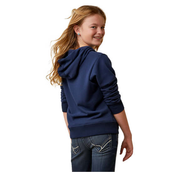 Ariat® Youth Girl's 3D Logo 2.0 Navy & Red Hoodie 10043381