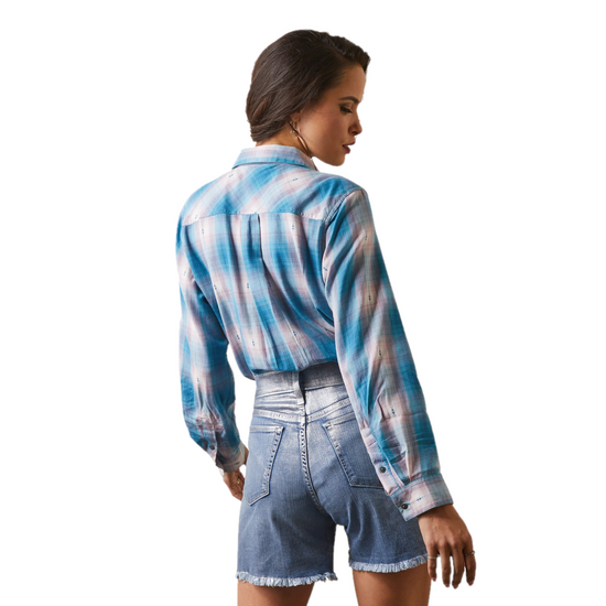 Ariat® Ladies R.E.A.L Billie Jean Blue Plaid Shirt 10043452