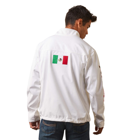 Ariat® Men's Team Mexico White Mexican Flag Softshell Jacket 10043549