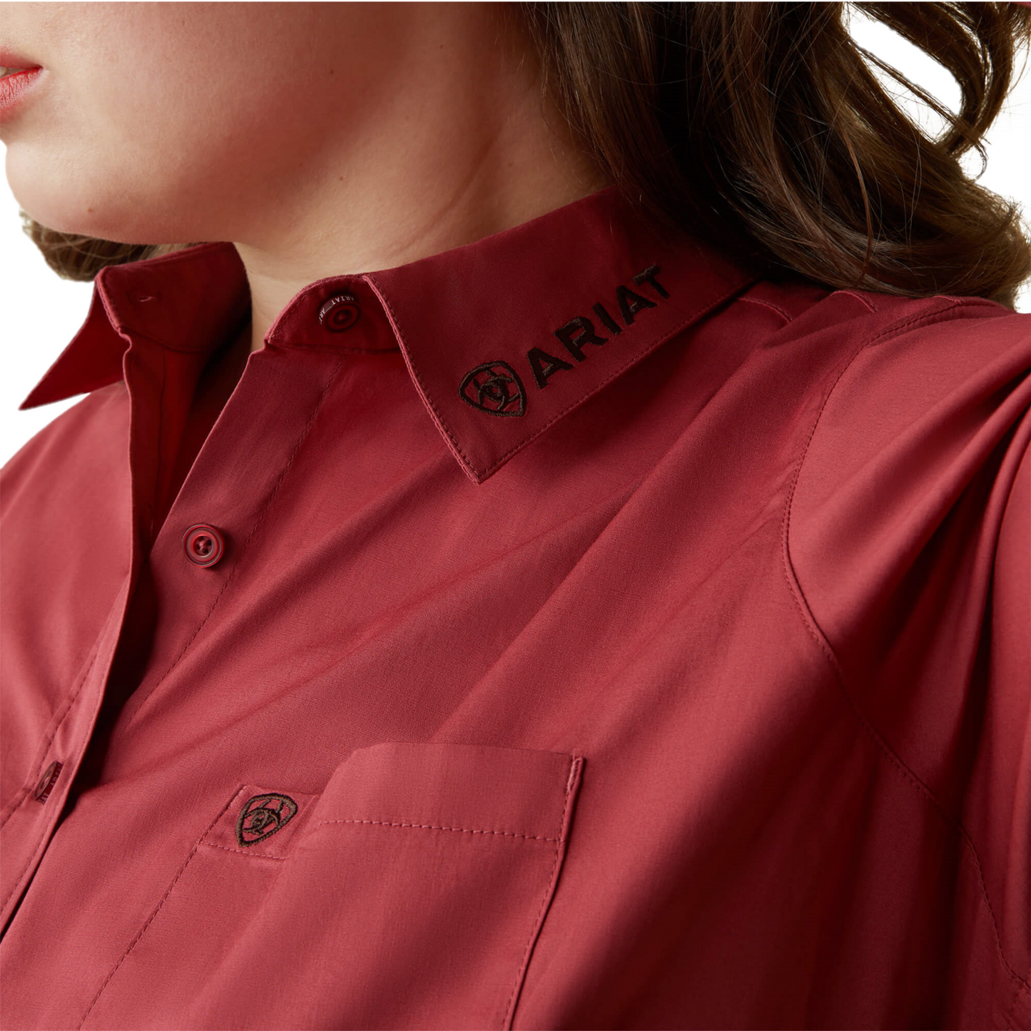 Ariat® Ladies Team Kirby Stretch Earth Red Button Down Shirt 10043550