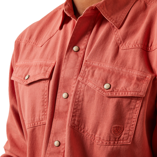 Ariat® Men's Retro Fit Jurlington Faded Brick Snap Shirt 10043647