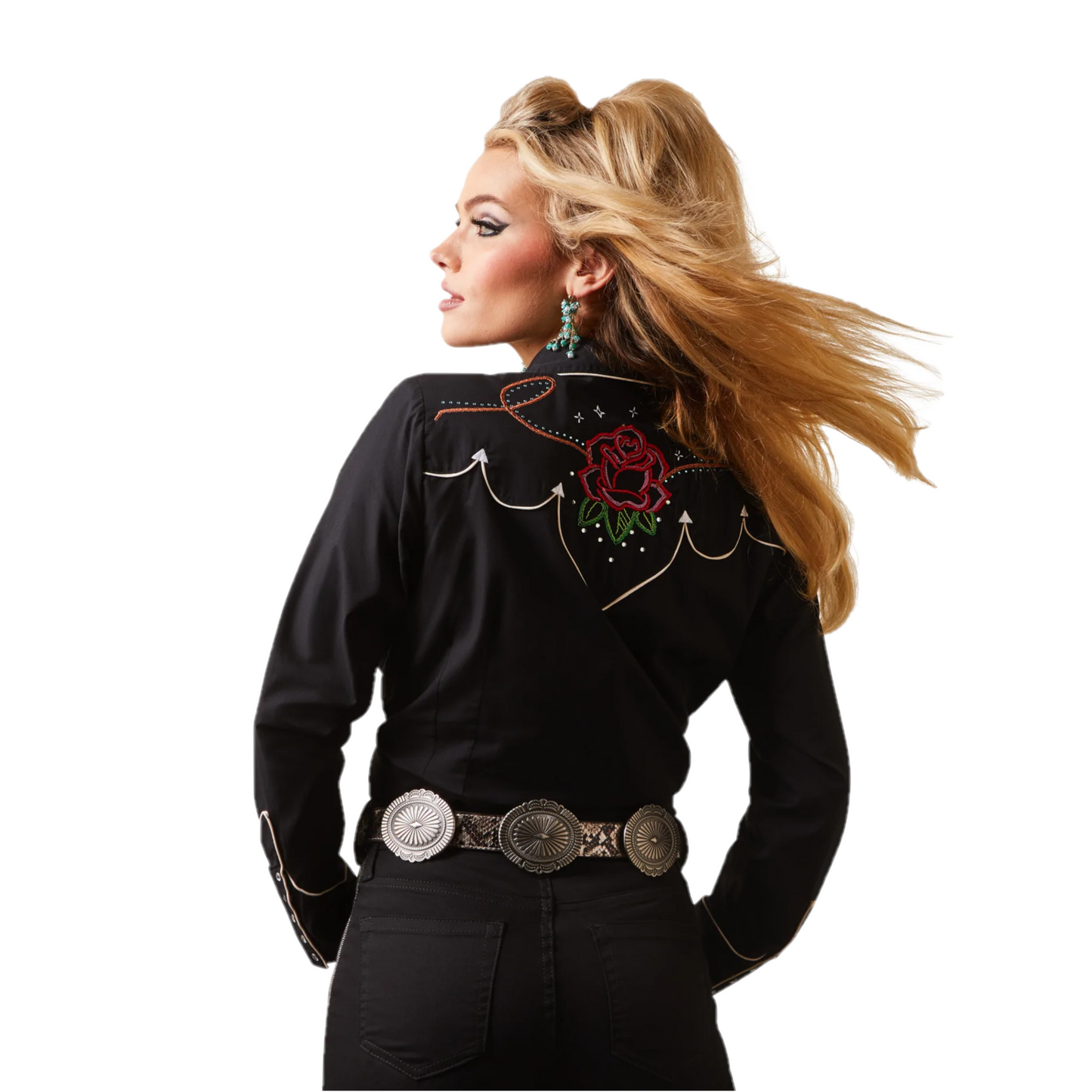 Ariat® Ladies Wynette Jeweled Black Button Down Shirt 10043689