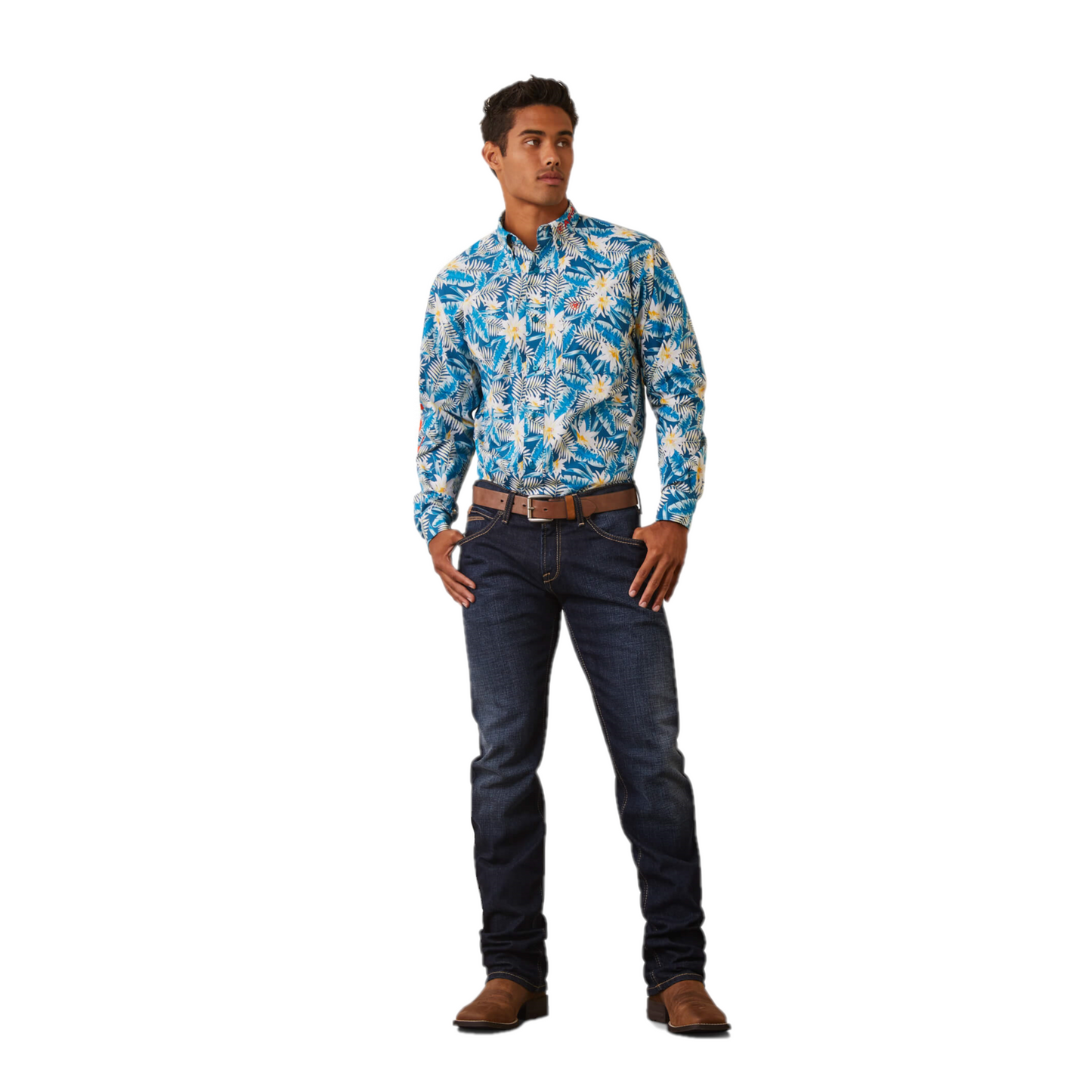 Load image into Gallery viewer, Ariat® Men&amp;#39;s Team Spencer Classic Lyons Blue Button Down Shirt 10043695

