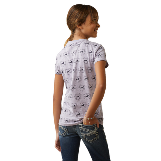 Ariat® Girls So Love Hearts & Horses Heather Grey T-Shirt 10043736