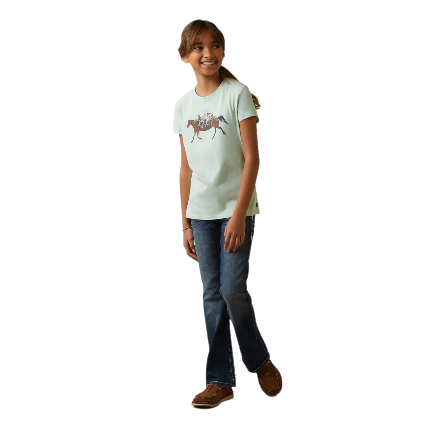 Load image into Gallery viewer, Ariat® Girls Harmony Aqua Foam Short Sleeves T-Shirt 10043737
