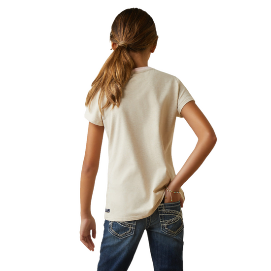 Ariat® Girls Flora Horse Oatmeal Heather Graphic T-Shirt 10043740