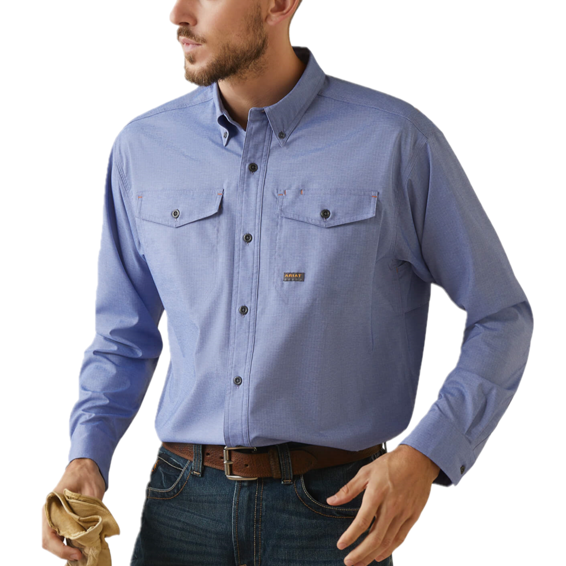 Ariat® Men's Rebar Made Tough VentTEK DuraStretch™ Blue Shirt 10043838