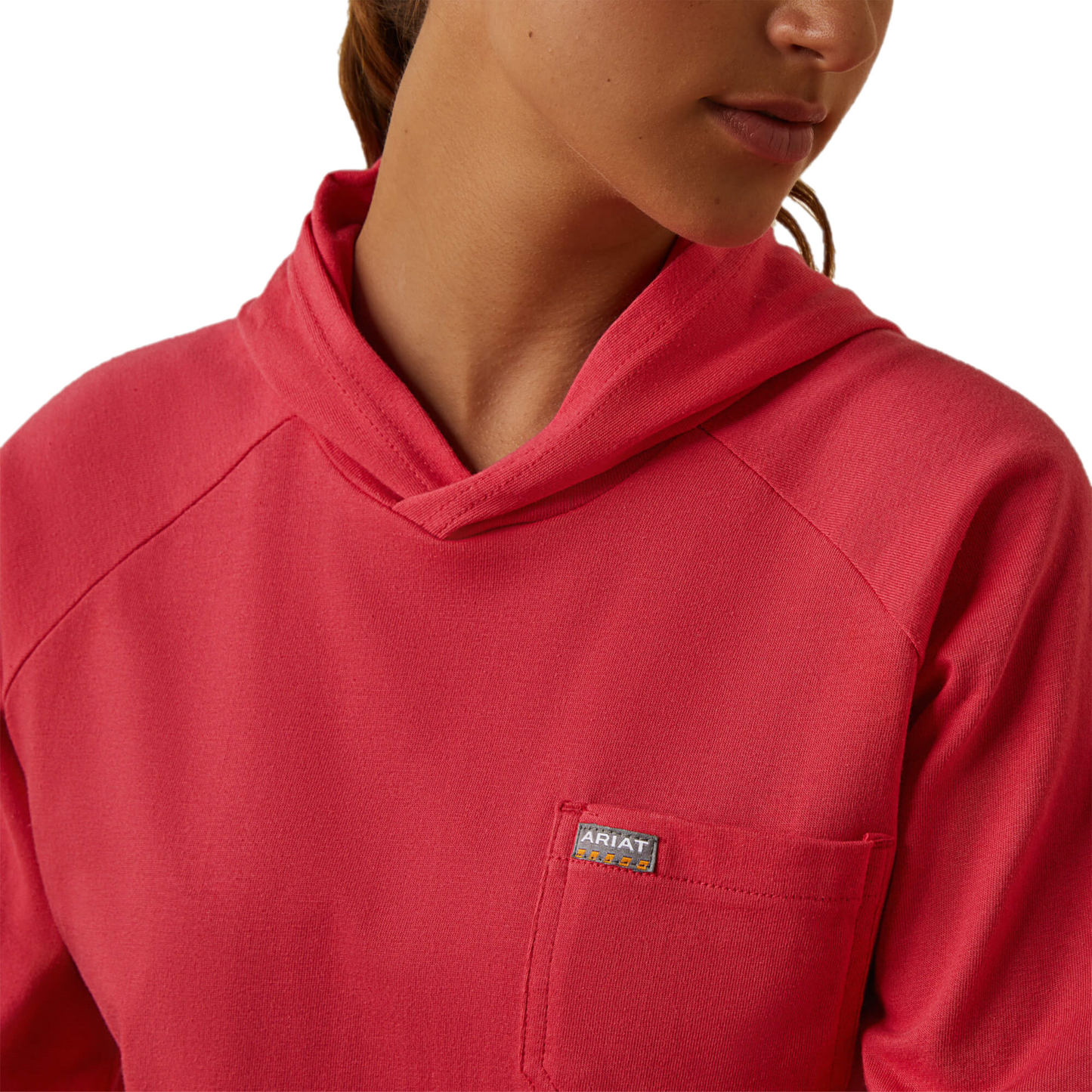 Ariat® Ladies Rebar Cotton Strong™ Teaberry Pink Hooded T-Shirt 10043840
