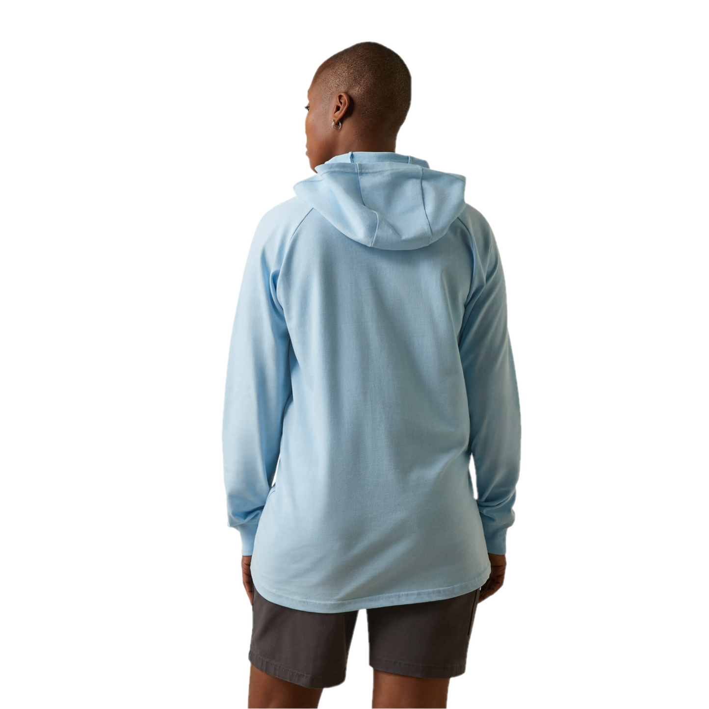 Ariat® Ladies Rebar Cotton Strong™ Clear Sky Blue Hooded T-Shirt 10043841