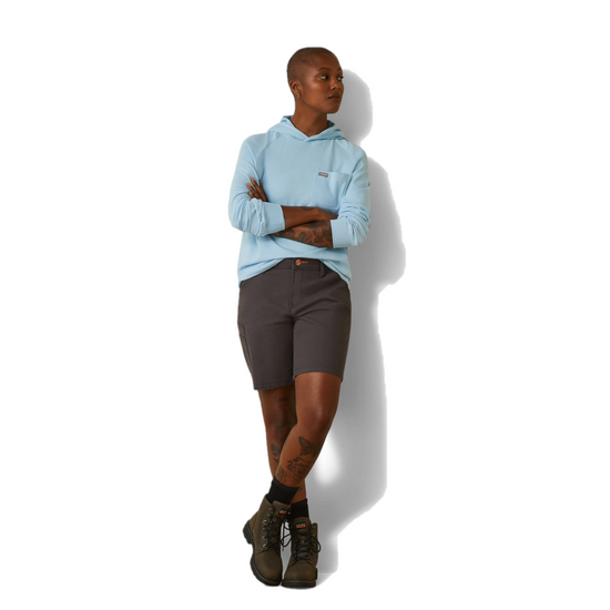 Ariat® Ladies Rebar Cotton Strong™ Clear Sky Blue Hooded T-Shirt 10043841