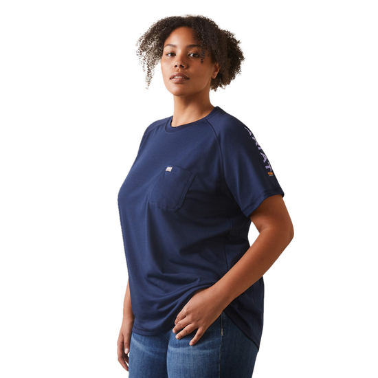 Load image into Gallery viewer, Ariat® Ladies Rebar Heat Fighter Navy Dusk T-Shirt 10043845
