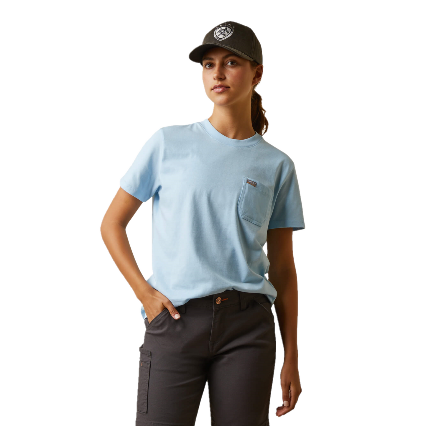 Ariat® Ladies Rebar Cotton Strong Roughneck Clearsky Graphic T-Shirt 10043848