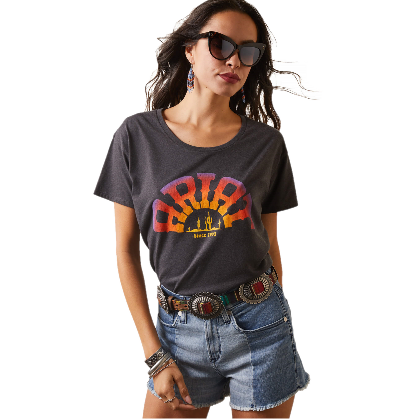 Ariat® Ladies Rainbow Charcoal Heather T-Shirt 10044606