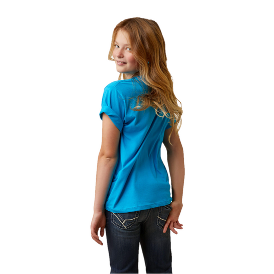 Ariat® Girls Farm Hair Celadon Turquoise Blue Graphic T-Shirt 10044610