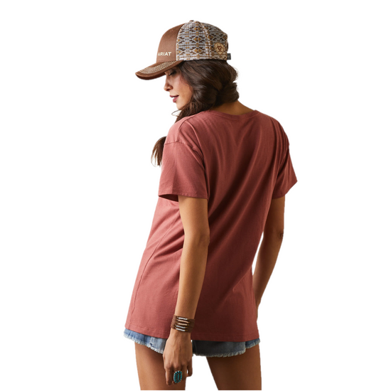 Ariat® Ladies " Farm Hair Don't Care" Graphic Red Clay T-Shirt 10044613