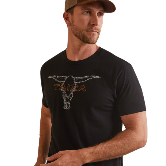 Ariat® Men's Barbed Wire Steer Head Black Graphic T-Shirt 10044777