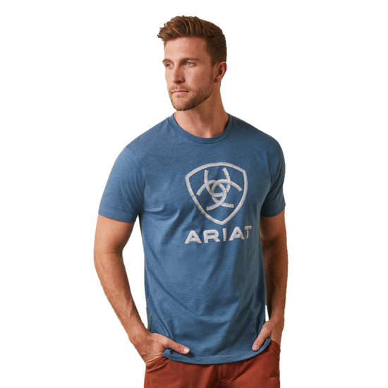 Ariat® Men's Steel Bar Logo Steel Blue Heather T-Shirt 10044782