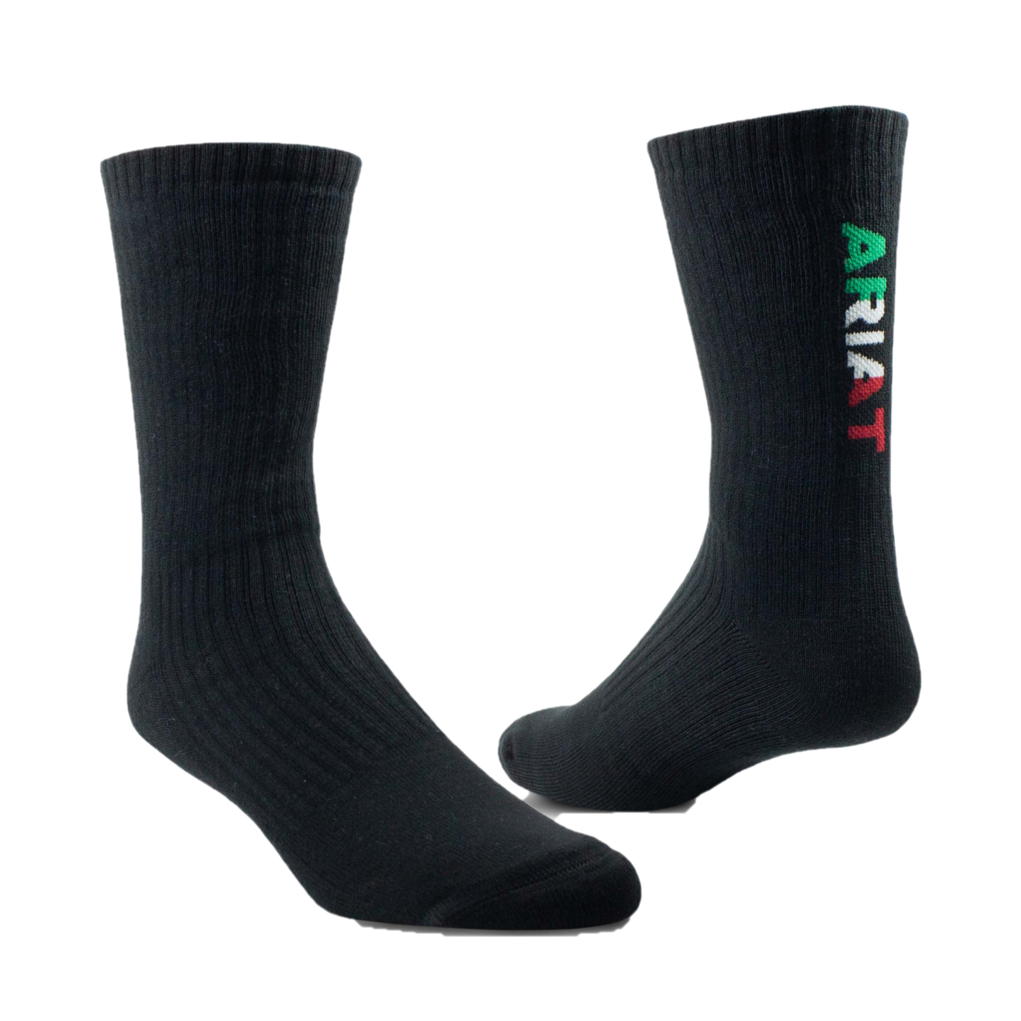 Ariat Premium Ringspun Mexico Mid-Calf 3 Pair Black Socks 10044791