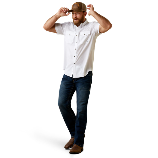 Load image into Gallery viewer, Ariat® Men&amp;#39;s VentTEK™ Western Fitted White Button Down Shirt 10045037
