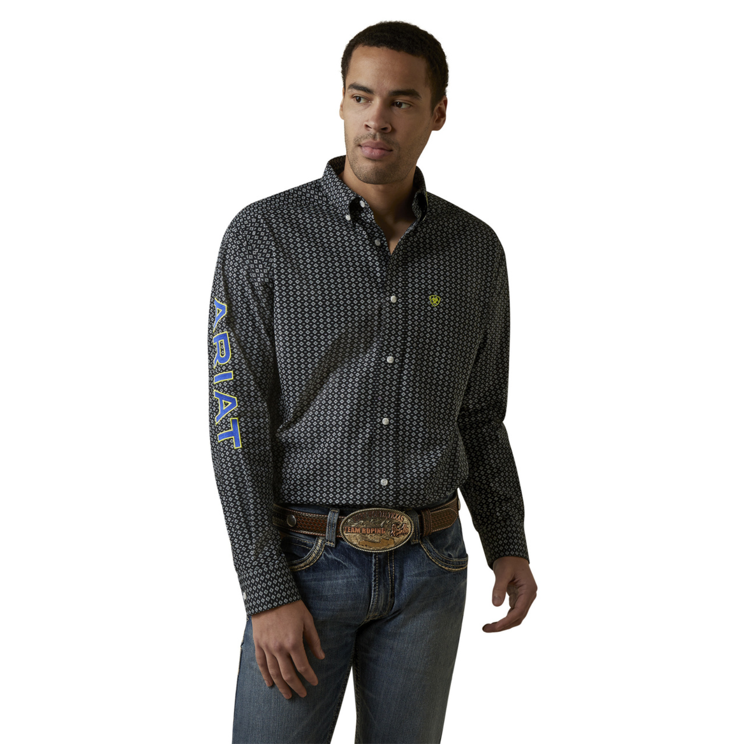 Ariat® Men's Team Peyton Casual Series Black Button Down Shirt 10045064