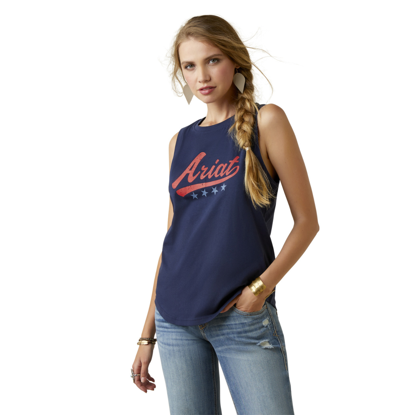 Skirt Sports Eclipse Tank - Blue Deco, A-Line Fit, Moisture-Wicking, Size Small