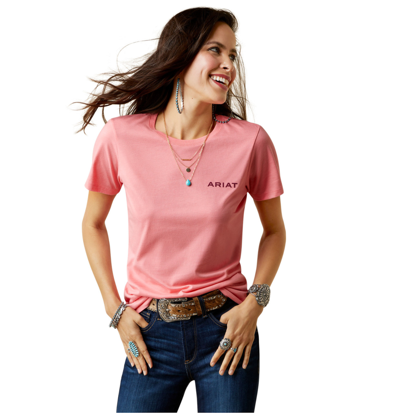 Ariat® Ladies Gilia River Coral Heather T-Shirt 10045447