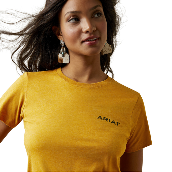 Load image into Gallery viewer, Ariat® Ladies &amp;quot;Cowboy Posse&amp;quot; Yellow Heather T-Shirt 10045450
