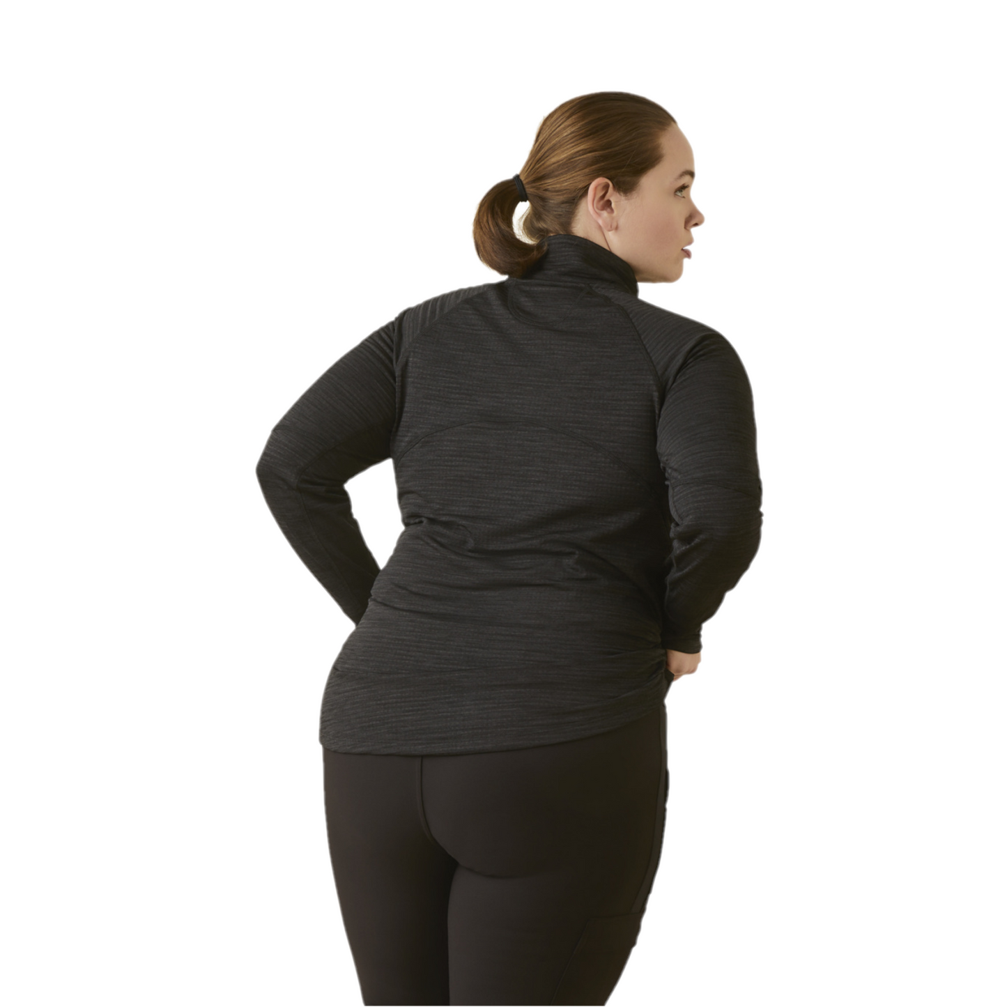 Ariat Ladies Rebar Gridwork Base Layer 1/4 Zip Black T-Shirt 10046518