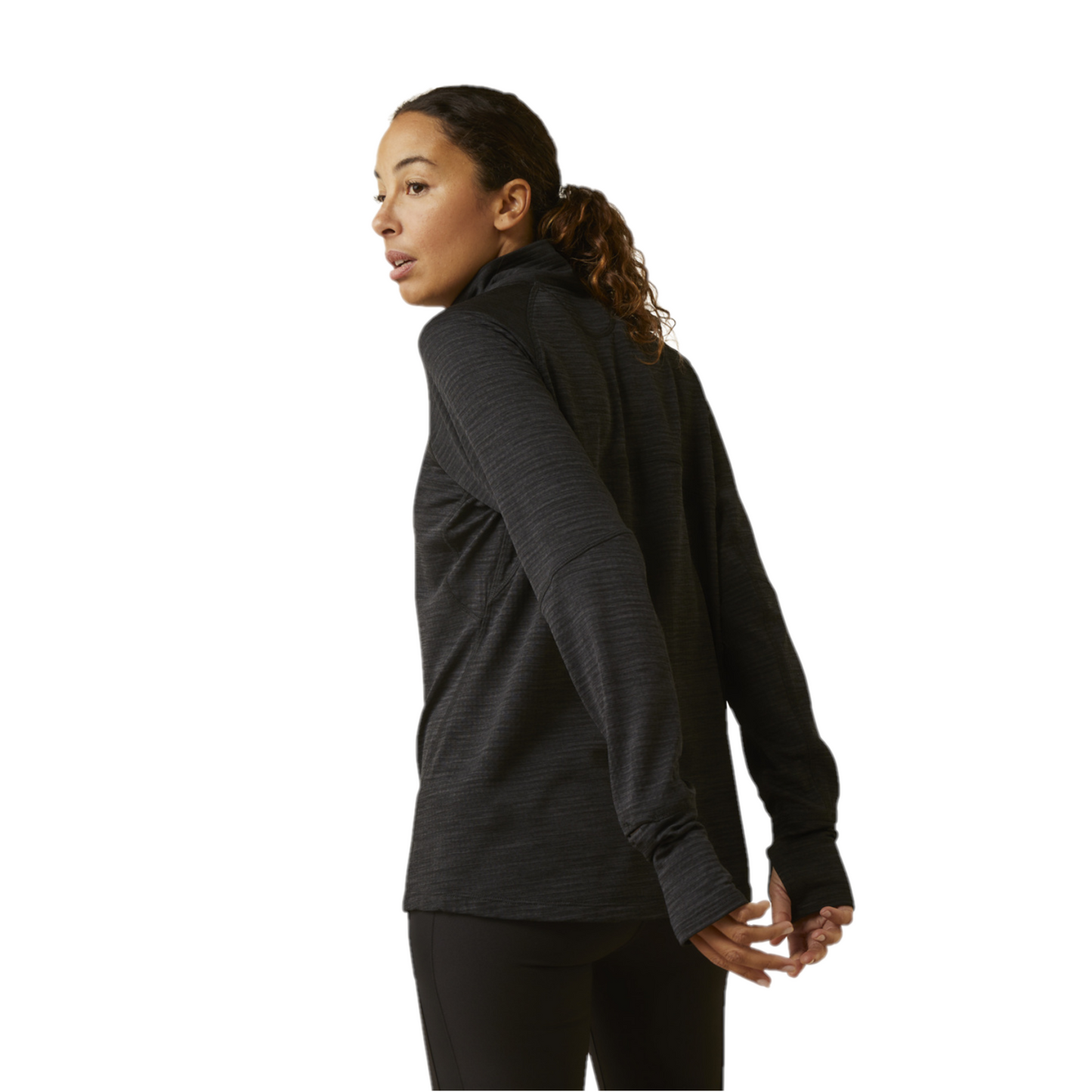 Ariat Ladies Rebar Gridwork Base Layer 1/4 Zip Black T-Shirt 10046518