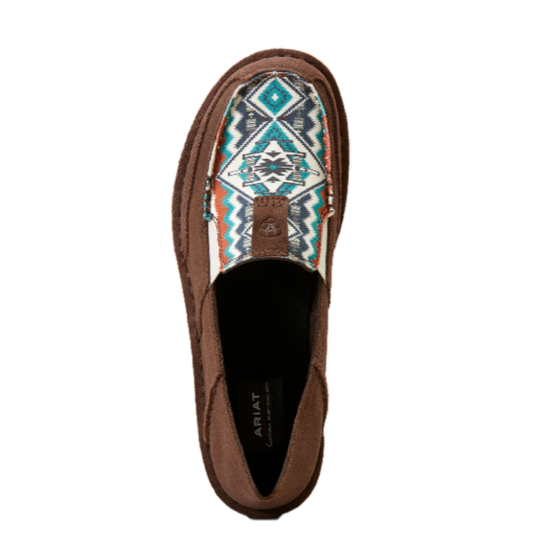Ariat Ladies Cruiser Chimayo Chocolate & Rio Arba Turquoise Shoes 10046924