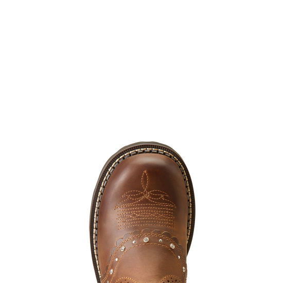 Ariat Ladies Gembaby Distressed Brown Fatbaby Western Boot 10047013