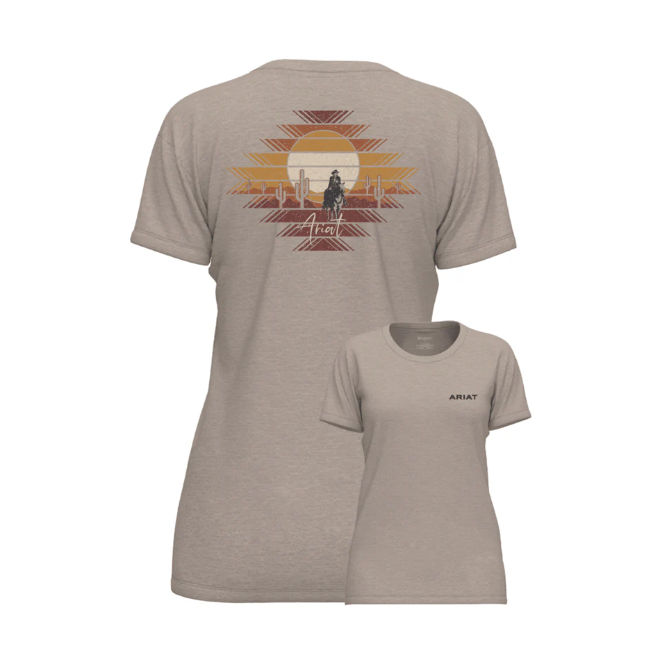 Ariat Ladies Durango Desert Graphic Oatmeal Heather T-Shirt 10047636