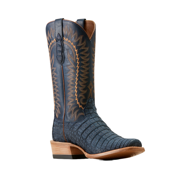 Ariat Men's Futurity Finalist Navy Suede Caiman Belly Boots 10047710