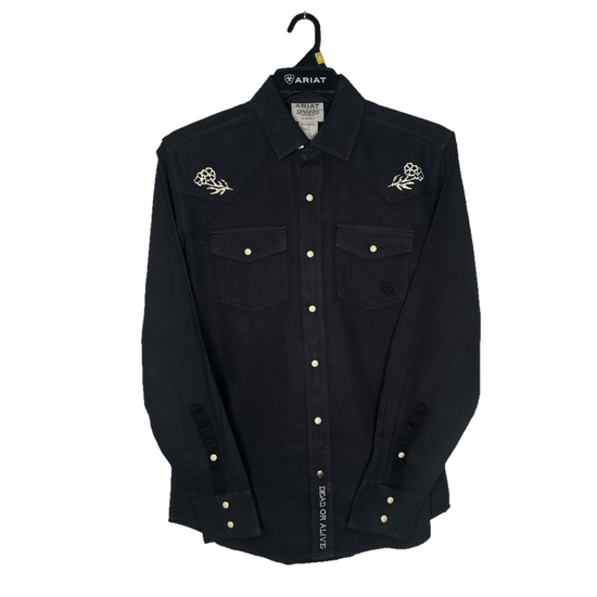 Ariat Men's Sendero Skull Retro Black Button Down Shirt 10047849
