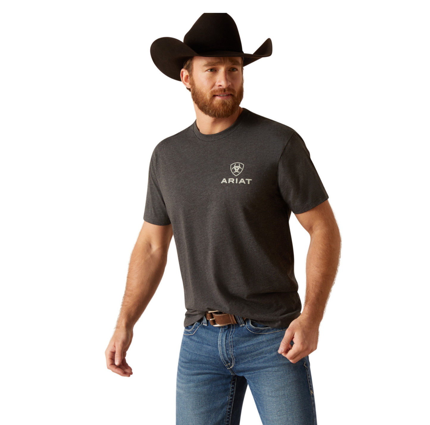 Ariat Men's Eagle Round Charcoal Heather T-Shirt 10047892