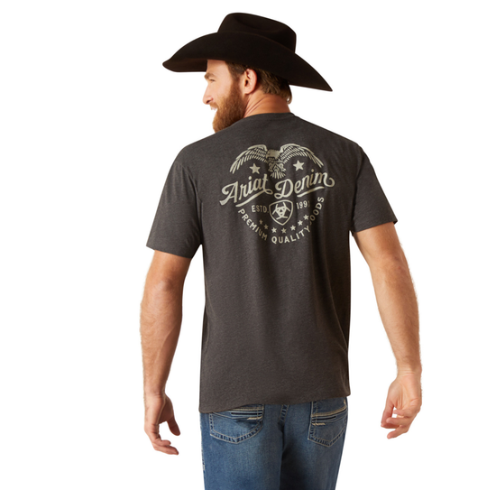 Ariat Men's Eagle Round Charcoal Heather T-Shirt 10047892