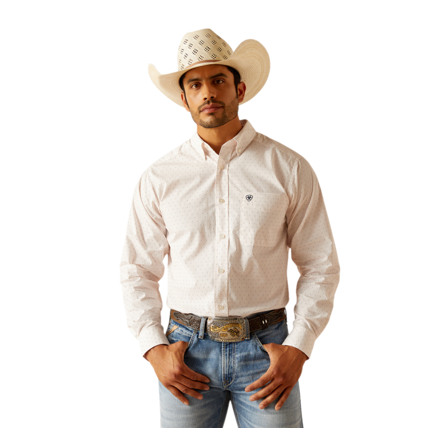 Ariat Men's Thor White Fitted Button Down Shirt 10048377