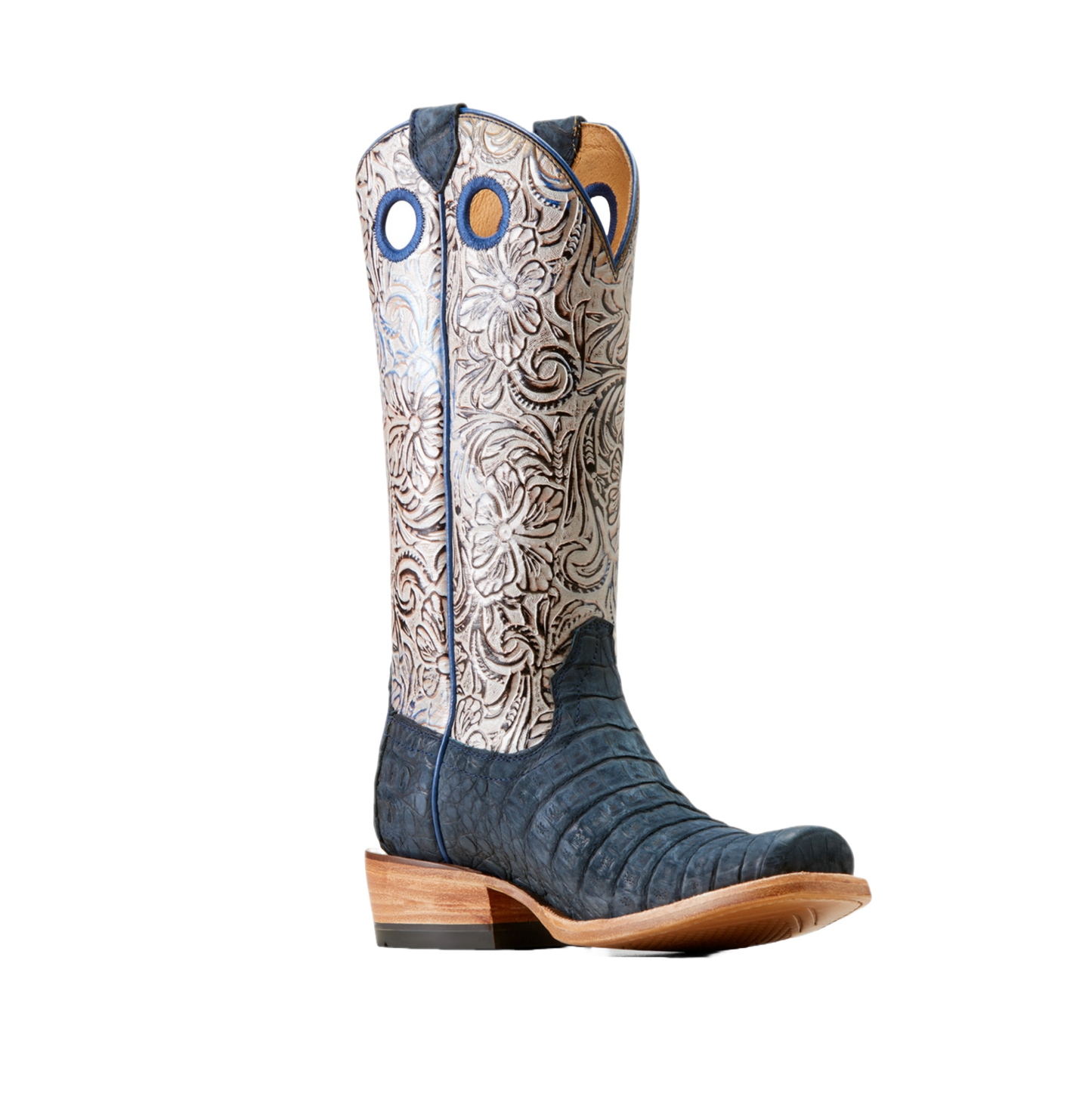 Ariat Ladies Futurity Boon Navy Sueded Caiman Western Boots 10050966