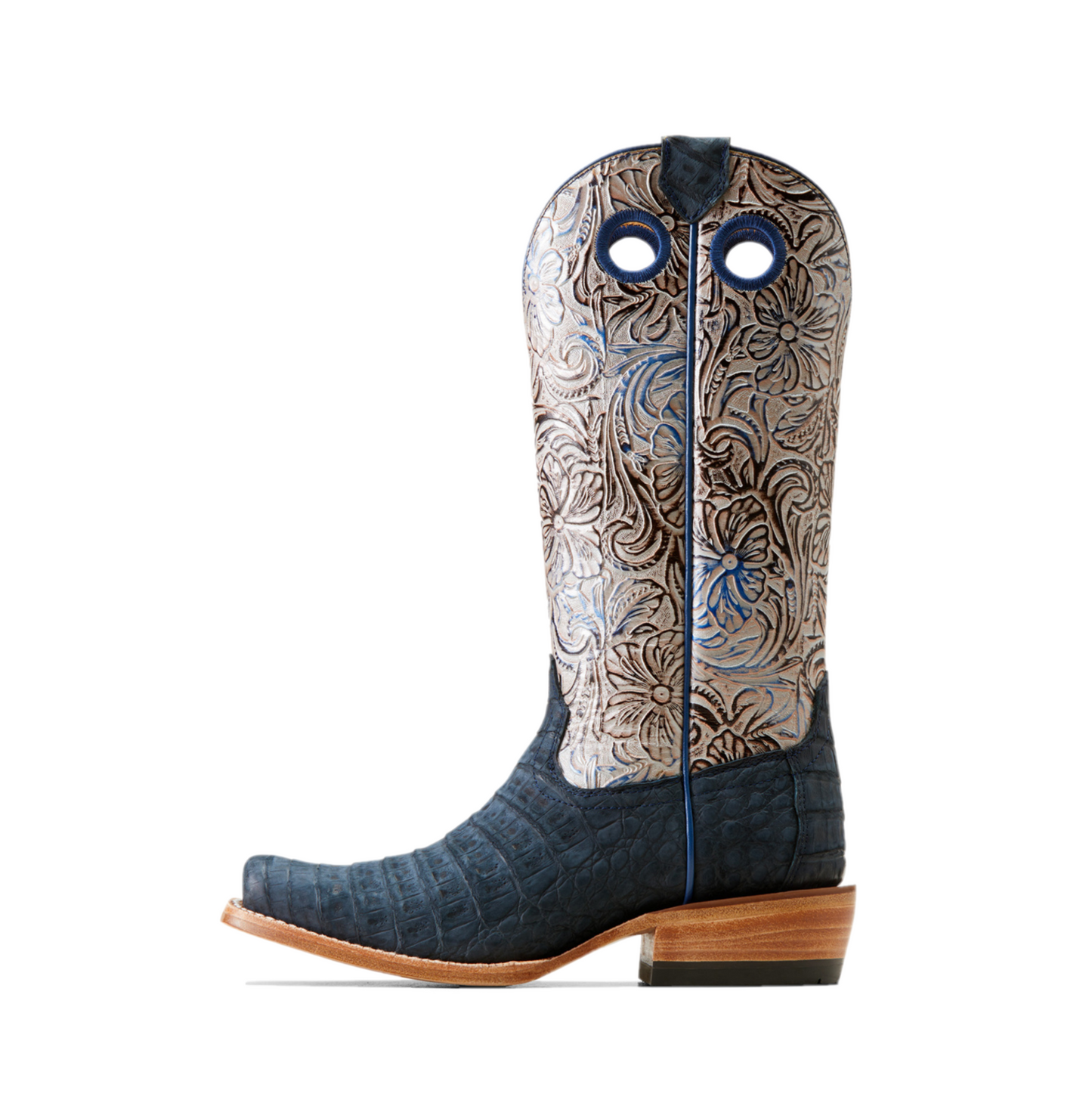 Ariat Ladies Futurity Boon Navy Sueded Caiman Western Boots 10050966