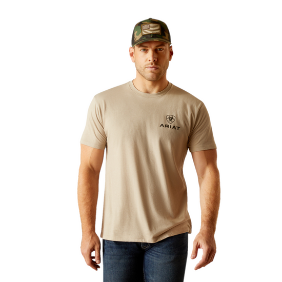 Ariat Men's Cotton Shield Khaki Heather T-Shirt 10051385