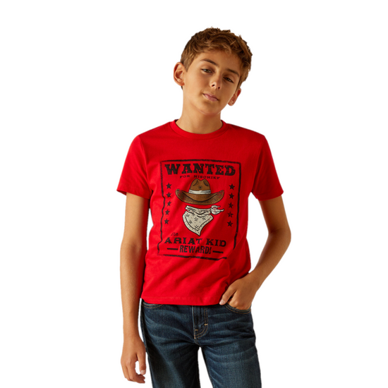 Ariat Youth Boy's Wanted Kid Graphic Red T-Shirt 10051429