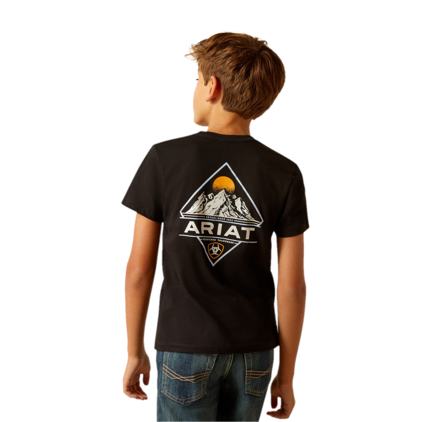 Ariat Youth Boy's Diamond Mountain Graphic Black T-Shirt 10051431