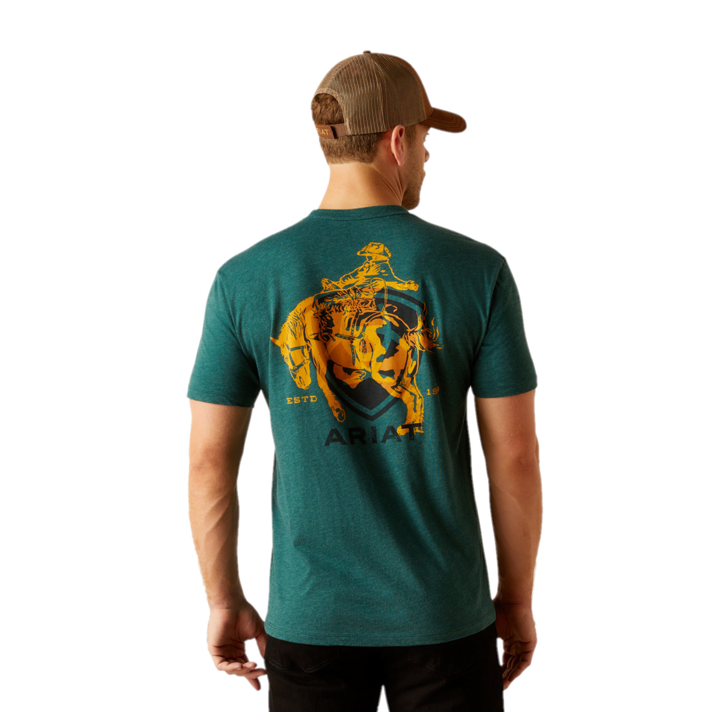Ariat Men's Abilene Shield Dark Teal Heather T-Shirt 10051455
