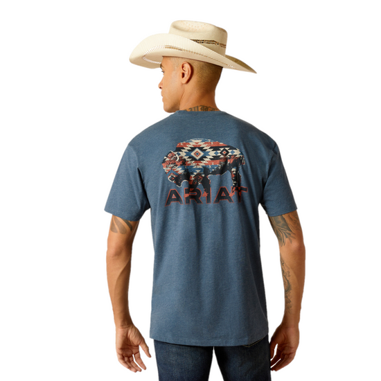 Ariat Men's Southwest Bison Sailor Blue Heather T-Shirt 10051457
