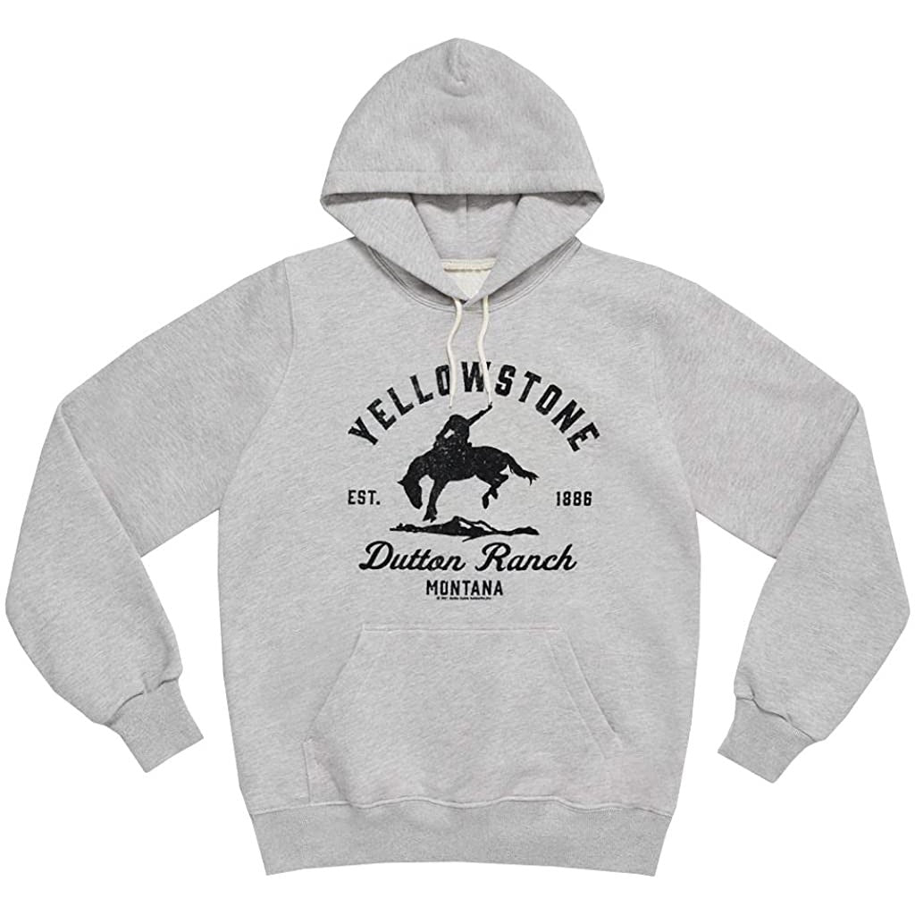 Grey – Bucking Yellowstone Bronco Men\'s 66-259-79 Hoodie Oxford West Store Boot Wild